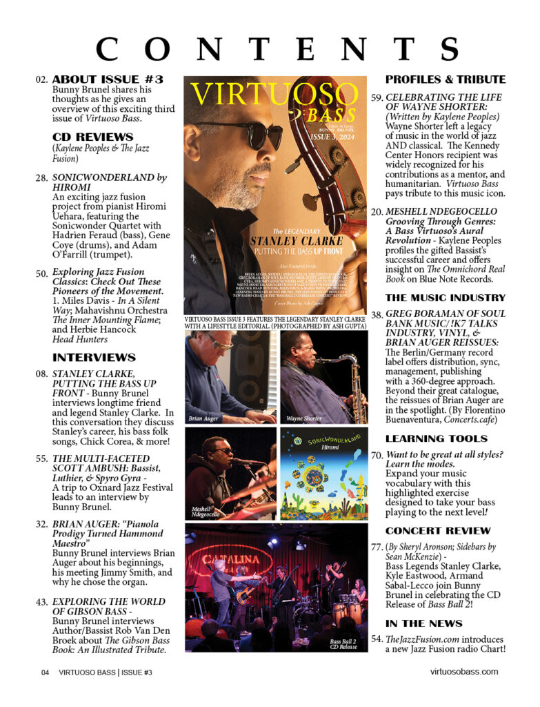 Virtuoso Bass Issue 3 Contents